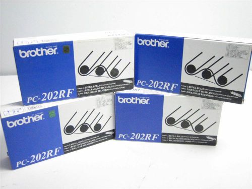 Lot of 4 New Genuine Brother PC-202RF 2 Pack Box of Fax Refill Rolls (jy 2)