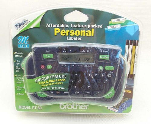 Brother P-Touch PT-80 Personal Labeler in Orig Package. Label Maker Printer EXC