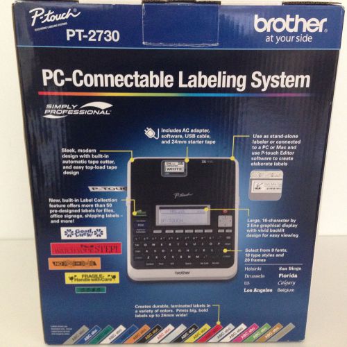 Brother PT-2730 PC Connectable Labeling System w/ AC Adapter Included NIB