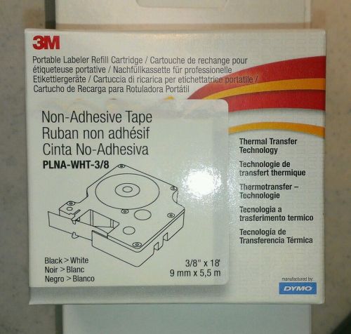 3M PLNA-WHT-3/8 Black&gt;White Non-Adhesive Tape Dymo lot of 5