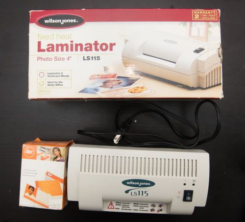 Wilson jones fixed heat 4&#034; laminator with laminator packets for sale
