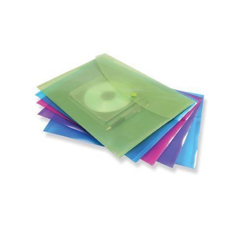 Rapesco CD Popper Wallet - Assorted Bright Colours (Pack of 5)