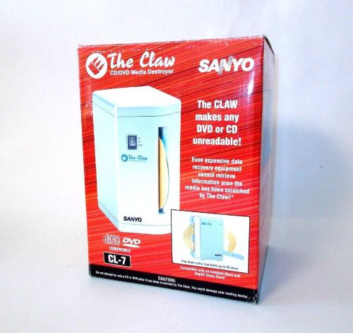 Sanyo THE CLAW CD/DVD Media Destroyer-Model CL-7 - NEW IN BOX