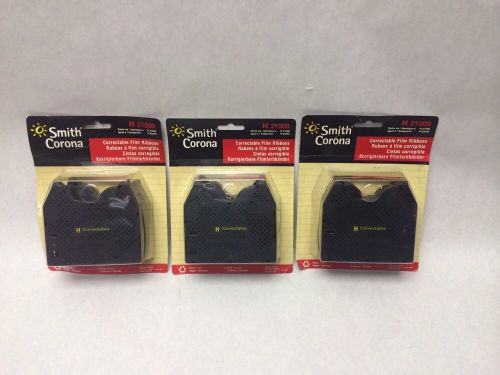 Lot of (3) *2* per pack smith corona     h 21000 correctable film black  ribbon for sale