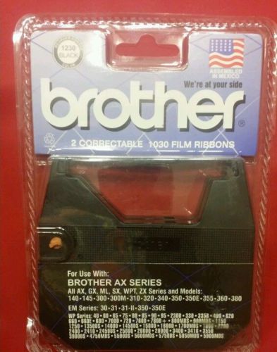 2 Brother 1030 Correctable Film Ribbons AX Series 1230 Black Sealed Typewriter