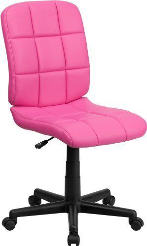 Flash furniture mid-back quilted vinyl task chair pink computer furniture new for sale