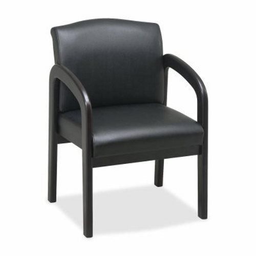 Lorell Guest Chair, 23&#034;x25-1/2&#034;x33-1/2&#034;, Black/Espresso Frame (LLR60469)