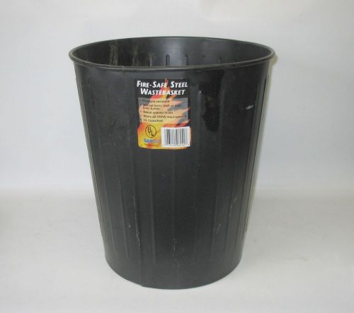 SAFCO  Fire-Safe Steel Wastebasket #9604-41BL 6 Gal Capacity Good Used