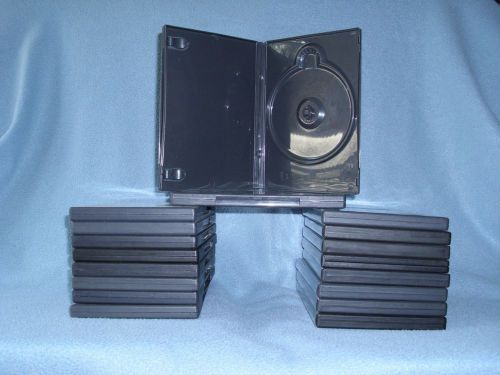 Lot of 19 Pre-Owned Standard Black Single Plastic DVD Cases