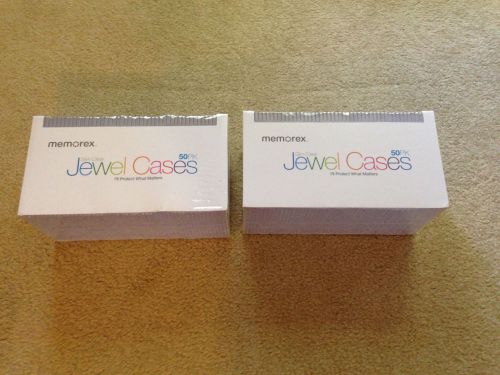 Memorex Slim Clear 100 Jewel Cases 2 x 50 Pack for DVD CD Blu-Ray Media Storage
