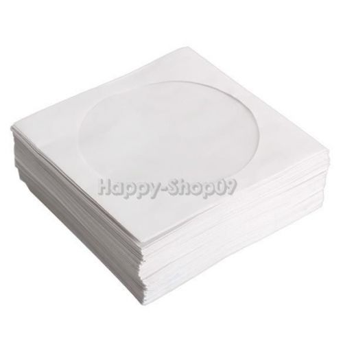 100 pcs 5inch CD DVD Window Paper Bag Flap Sleeves Case Cover Envelopes  v#h9