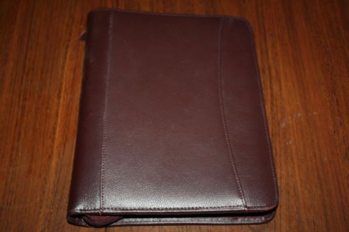 BROWN FRANKLIN  COMPACT PLANNER BINDER WITH ZIPPER AROUND
