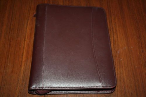 BROWN FRANKLIN  COMPACT PLANNER BINDER WITH ZIPPER AROUND