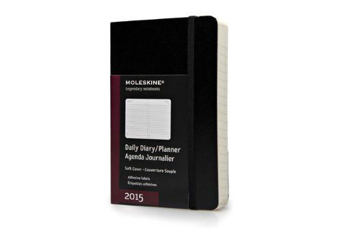 Moleskine 2015 daily diary/planner - black -soft cover - 3.5&#034;x5.5&#034; for sale