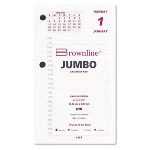 Brownline calendar pad refill - daily - 6&#034; x 3.50&#034; - 1 year - january till (c2r) for sale