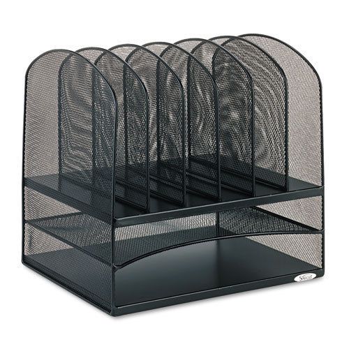Safco Steel Mesh 8Section Desk Organize 2Trays6Dividers 13-1/2 &#034; x 11-3/8&#034; x 13&#034;