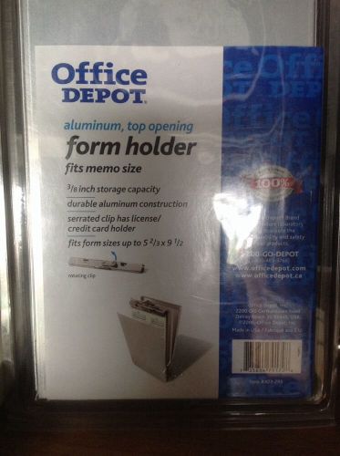 Office depot  form holder w/ top open stor cmpmnt. 5-2/3inx9-1/2in aluminum for sale