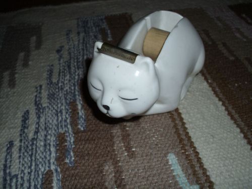 Vintage msr imports white cat ceramic tape dispenser ©1983 for sale