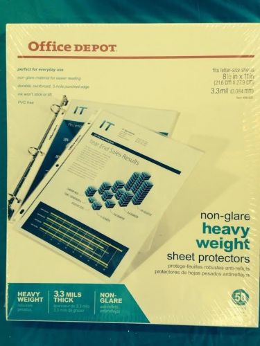 Lot of 7 Factory Sealed Boxes Office Depot 8.5&#034;x11&#034; Top Loading Sheet Protectors