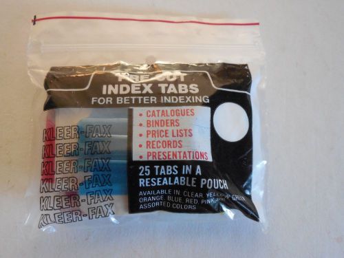 Kleer-Fax Self-Adhesive Index Tabs 1 1/2&#034; Assorted Colors  Pack of 25