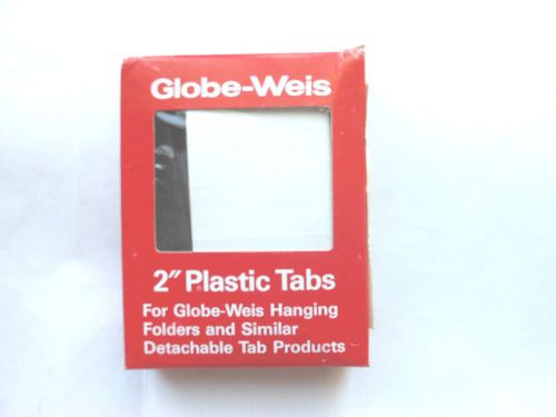 25 clear Globe-Weis 2&#034; Plastic Tabs for hanging file folders (No. 42, 5th cut)