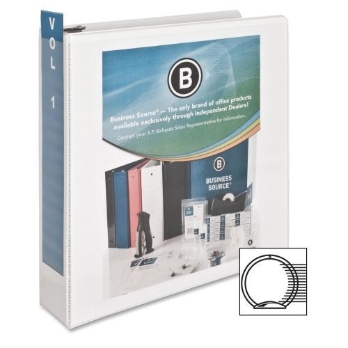 Business Source Round Ring View Binder - Letter - 2&#034; - White - BSN09957