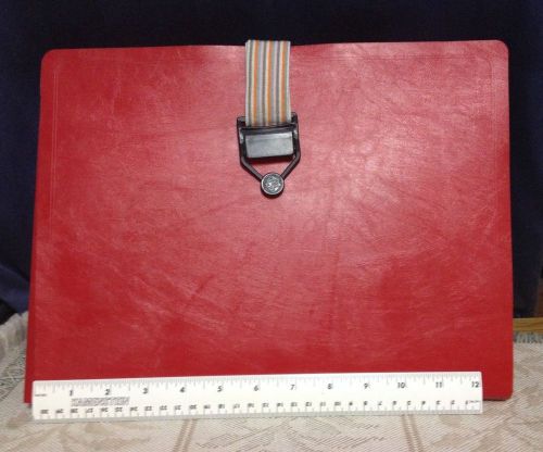 Document Folio by Chevalerias 10 x 13 x 1 inch Red Vinyl  Hook &amp; Eye Closure