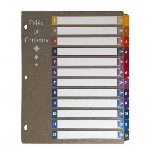 6 Sets SPARCO Premium Color Coded 12 Tab Binder Index Divider System 21933 NEW