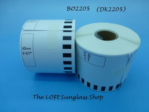 1 Roll of Premium Brother DK-2205 quality Bright White Labels QL 500 550 570 580