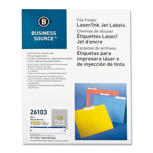 Business Source Bsn-26103 Dk Blue  File Folder Label - 1500 / Pack Laser, Inkjet