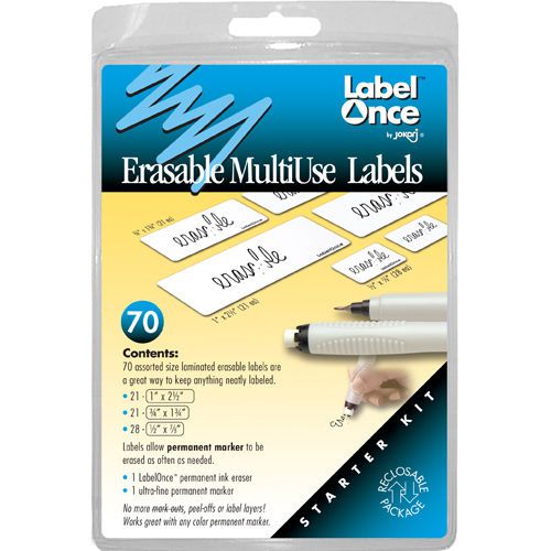 Jokari Erasable Label Once Multi-Use Labels - Starter Kit