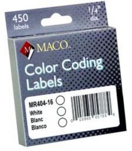 Chartpak Color Coding Labels 1/4&#039;&#039; Diameter Permanent 450 Count White