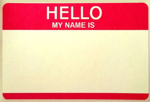 200 hot pink &#034;hello my name is&#034; name tags labels  stickers peel stick adhesive for sale