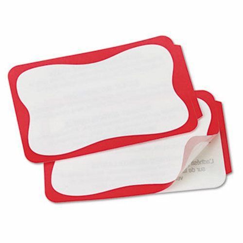 Universal Self-Adhesive Name Badges, 2 x 3-3/8, Red, 100/Pack (UNV39101)