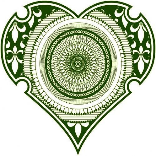 30 Custom Green Spirograph Heart Personalized Address Labels