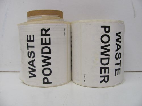 LOT OF 2 ASL KP114988B WHITE WASTE POWDER PARTIAL ROLLS OF 500 5&#034; X 5&#034; NOS!!!