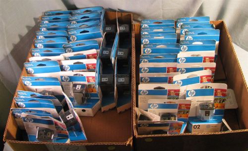 LOT OF 49 GENUINE HP 02 INK CARTRIDGE C/M/Y/K/LM/LC SEALED FREE SHIPPING EXPIRED
