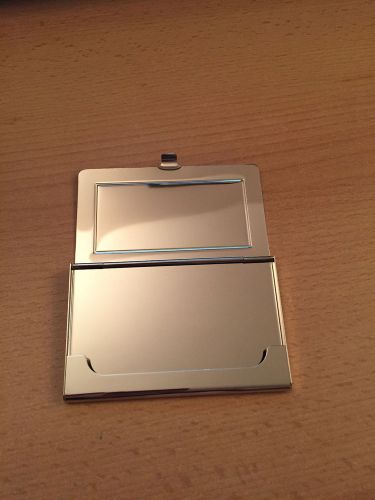 Silver colour business card holder BOXED