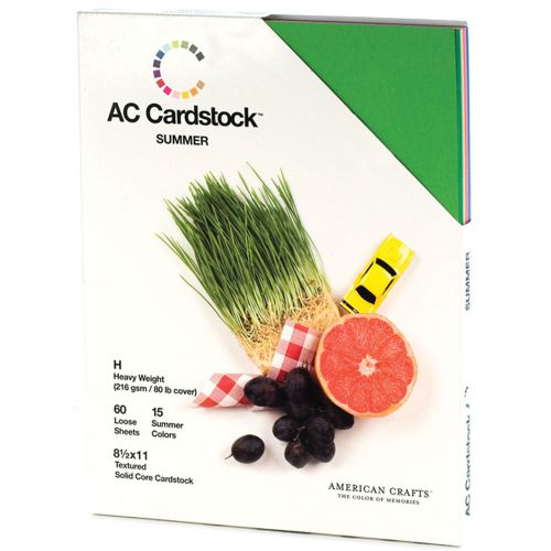 American crafts seasonal cardstock pack 8-1/2-in x 11-in 60/pkg summer 71268 for sale