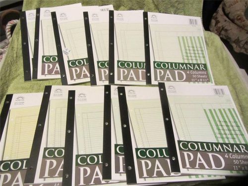 NEW lot 12 Norcom Columnar Pad 4 columns 50 sheets each non glare heavy weight