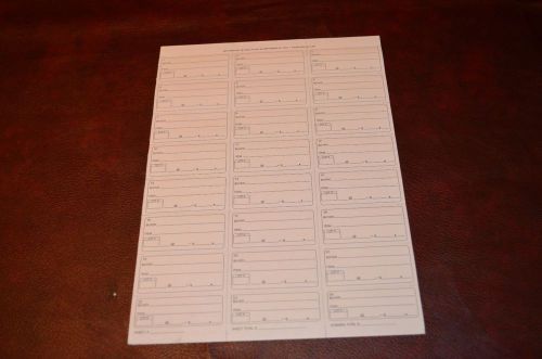 3 sheets Auction Clerking Tickets 24 per page 3 part Receipts Auctioneer CT-24