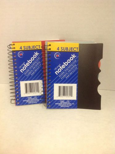 2 Notebook 4-Subject 150 Sheet Notebook Red &amp; Black