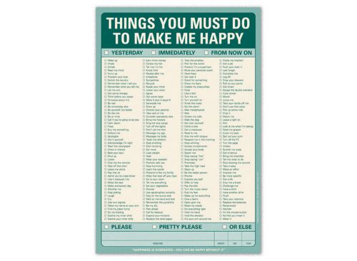 Things You Must Do To Make Me Happy!  Knock Knock Pad Notepad 59+ Sheets