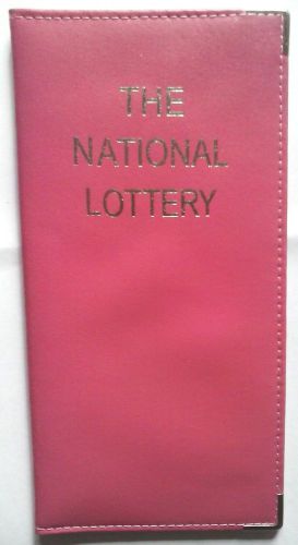 Wallet Leather Lottery Lotto Euromillions Scratchcard Ticket Holder Pink Xmas