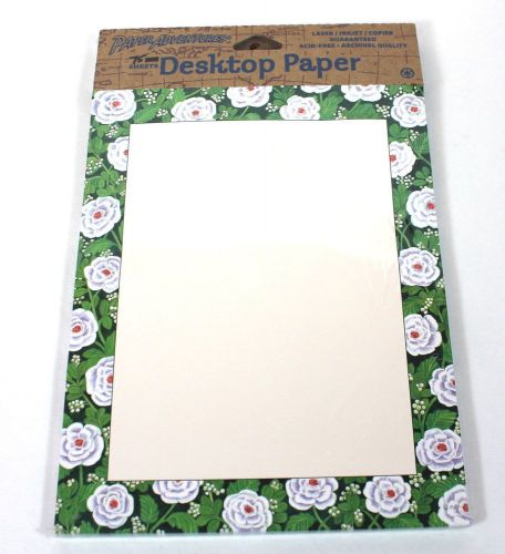 75 Sheets Printer Copy Paper Letterhead Stationary Note White Flowers Archival 