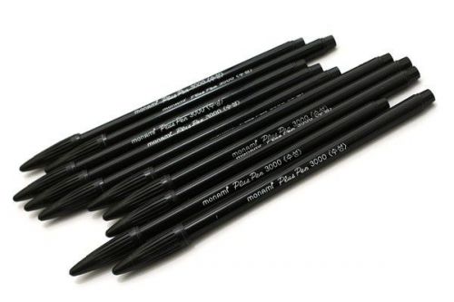 Monami plus pen 3000 black fine felt nib pen 1 dz 12 pcs aqua ink office school for sale