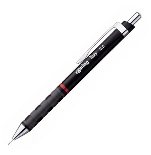 Rotring tikky mechanical pencil 0.5 mm black color fine lead drawer soft grip for sale