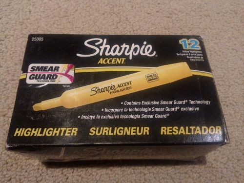 SHARPIE 25005, 11 PACK, YELLOW Highlighter PENS, Smear Guard, OTH