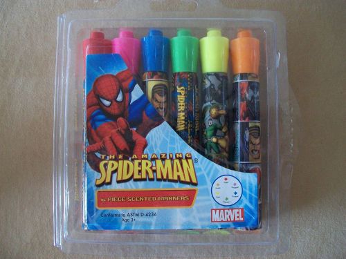 Marvel spider-man set of 6 scented markers by tri-coastal design new in package! for sale