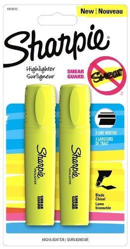 Sharpie smear guard blade highlighters - chisel marker point style (san1825632) for sale